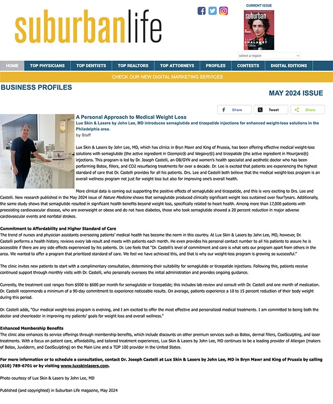 Suburban Life article